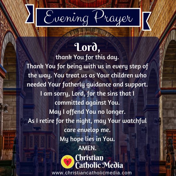 Evening Prayer Catholic Friday 8-30-2019 – Christian Catholic Media